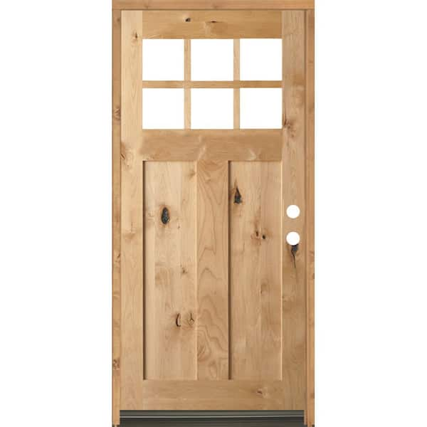 Krosswood Craftsman Rustic Knotty Alder Prehung Entry Door