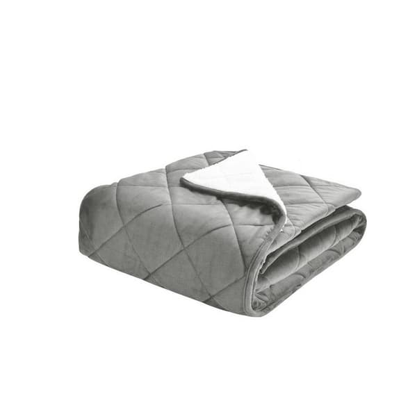 Velvet and Sherpa Foot Pocket Throw