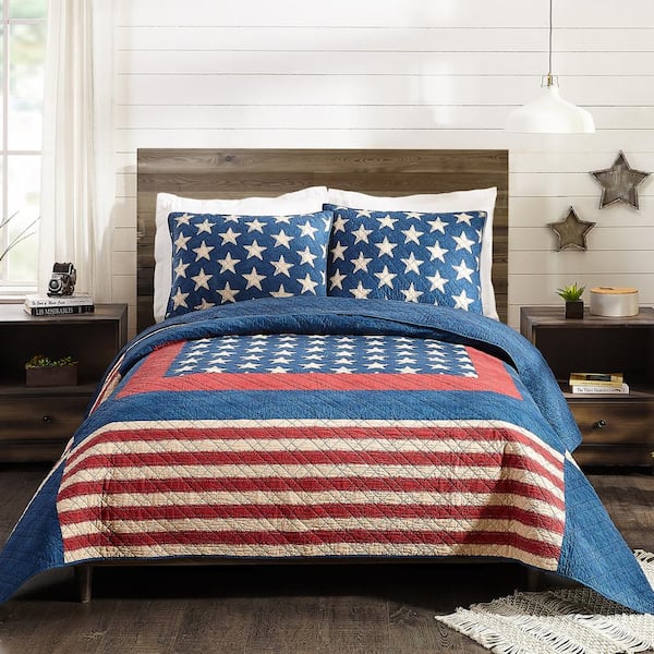 Americana Patch Cotton Quilt Set