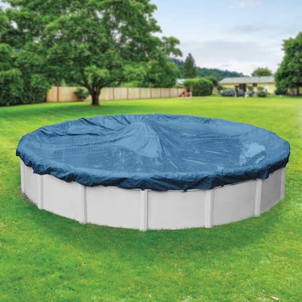 Heavy-Duty Round Imperial Blue Winter Pool Cover