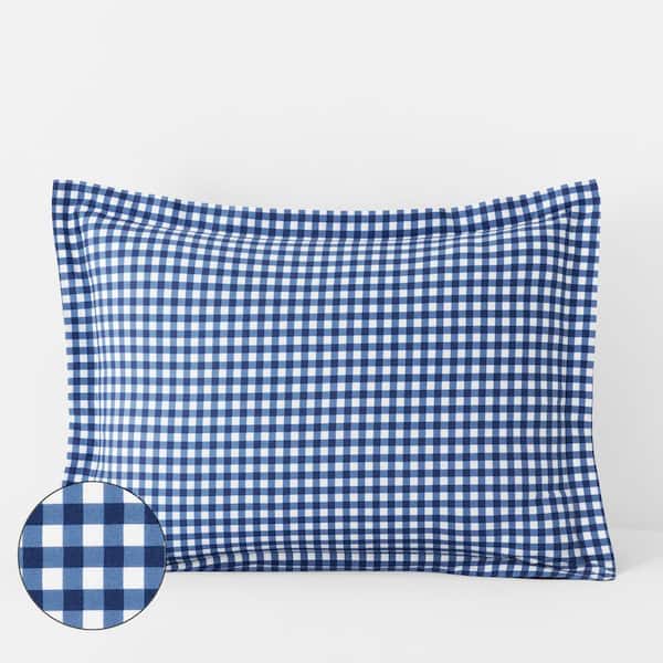 Gingham Organic Cotton Percale Sham