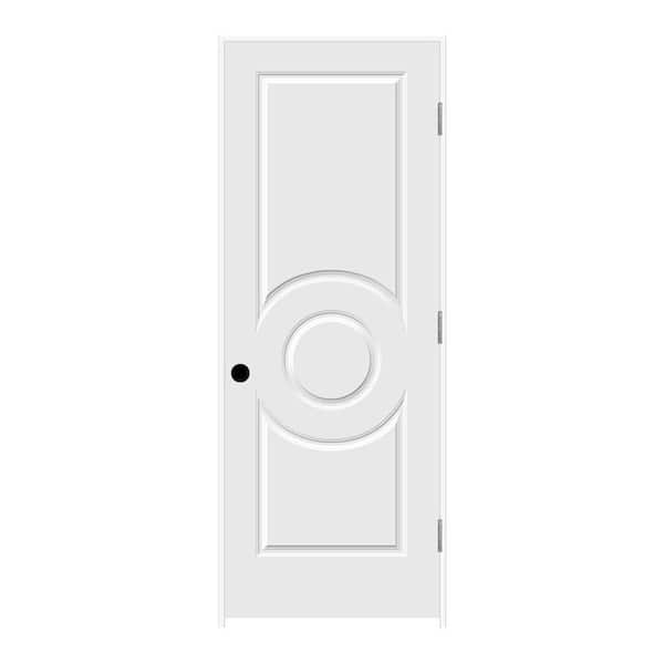 Carved C3140 Smooth 3-Panel Primed MDF Single Prehung Interior Door