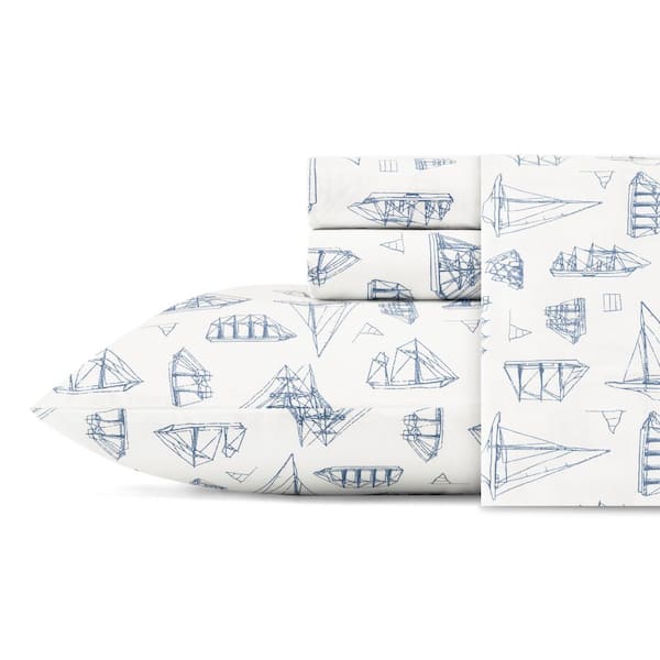 Whitewood Sail Graphic 200-Thread Count Cotton Sheet Set