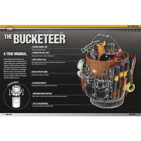 BUCKET BOSS Bucketeer 5 Gal. Bucket Tool Storage Organizer 10056