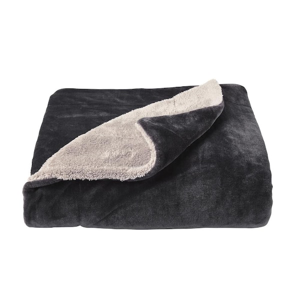 Oversized Plush Poly Fleece Sherpa Throw Blanket