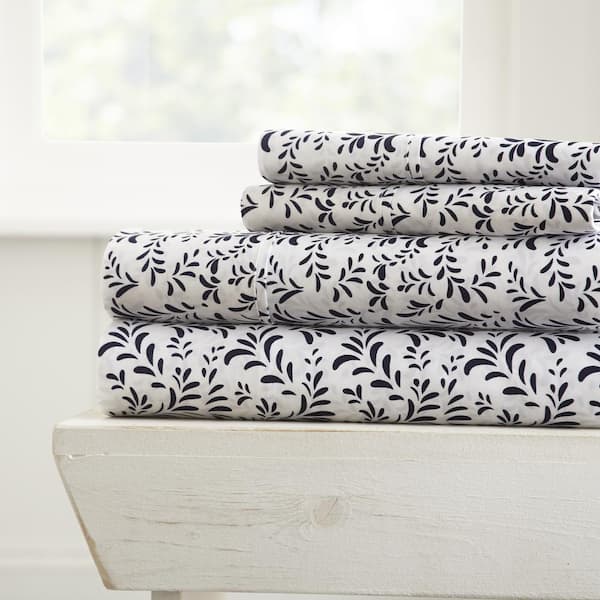 Burst of Vines Pattern Floral Microfiber Sheet Set