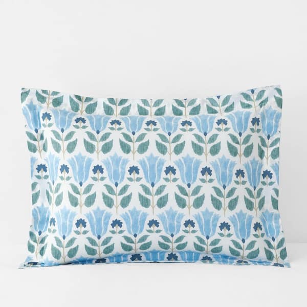 Company Cotton Ellary Flower Plaid Percale Sham