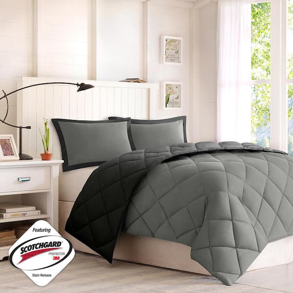 Windsor 3-Piece 3M Scotchgard Diamond Quilting Reversible Down Alternative Comforter Set