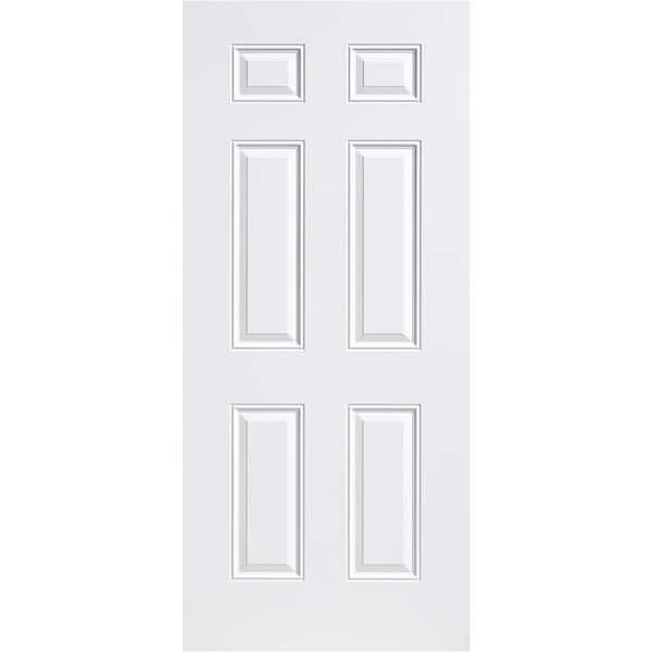 Premium 6-Panel Primed Steel Front Door Slab