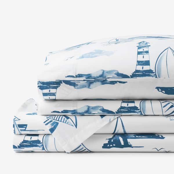 Company Cotton Boats And Lighthouse Percale Sheet Set