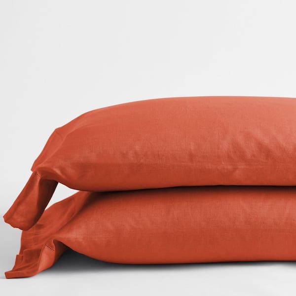 Solid Washed Linen Pillowcase (Set of 2)