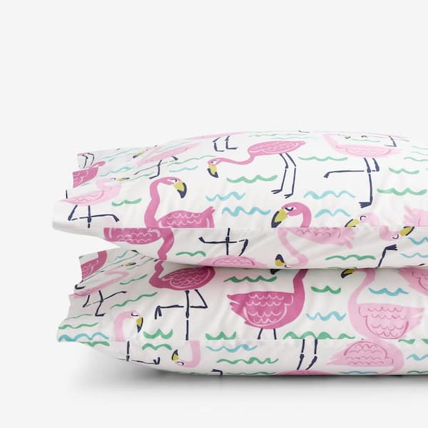 Company Cotton Dashing Flamingos Percale Pillowcase(Set of 2)