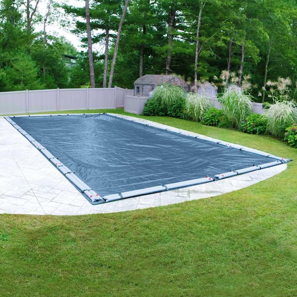 Super Rectangular Imperial Blue Solid In Ground Winter Pool Cover