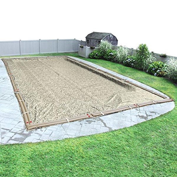 Rectangular Desert Camo Solid Above Ground Winter Pool Cover