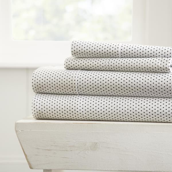 Stippled Pattern Geometric Microfiber Sheet Set