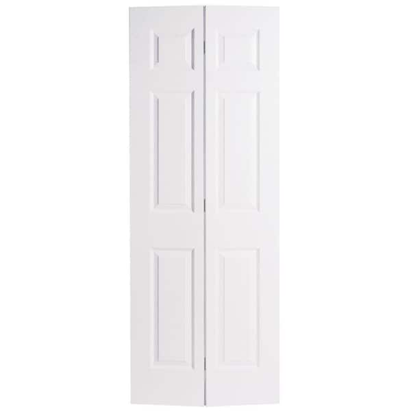 Textured 6-Panel Hollow-Core Primed Composite Interior Closet Bi-fold Door