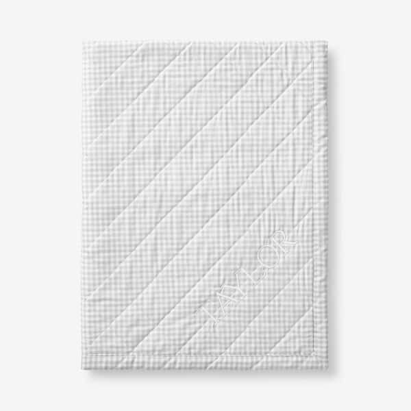 Company Kids Ditsy Gingham Quilted/Sherpa Organic Cotton Percale Stroller Blanket