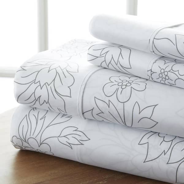 Vine Pattern Floral Microfiber Sheet Set