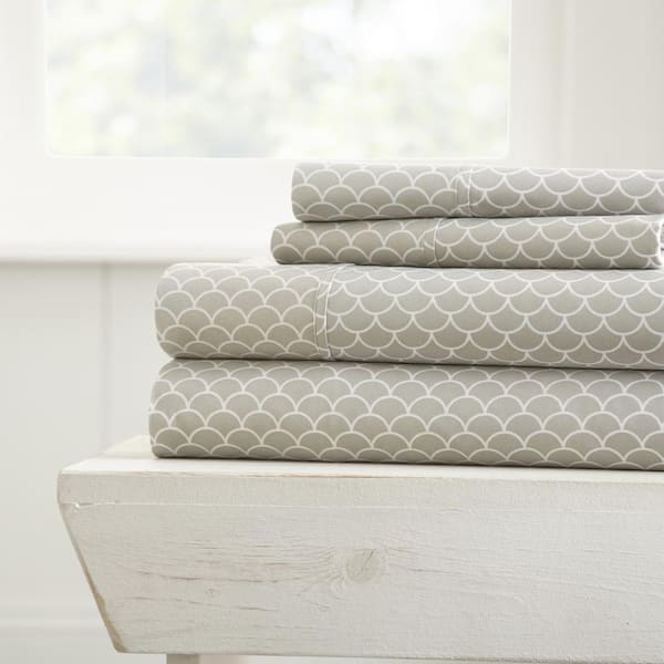 Scallops Pattern Geometric Microfiber Sheet Set