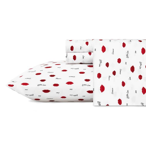 Love Lips Graphic Microfiber Sheet Set
