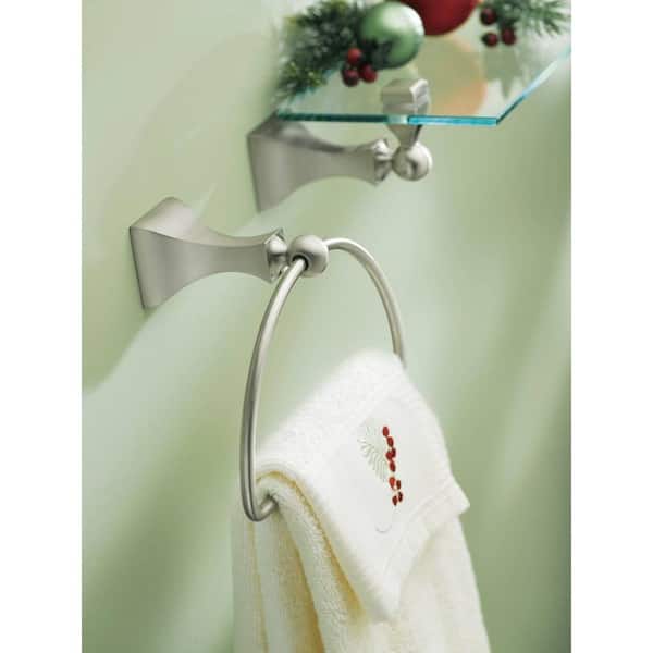Moen Retreat Spot Resist Brushed Nickel Wall Mount Towel Ring Moen Retreat Spot Resist Brushed Nickel Wall Mount Towel Ring