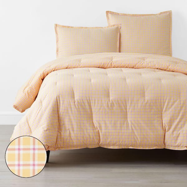 Company Cotton Sunshine & Blooms Plaid Percale Comforter