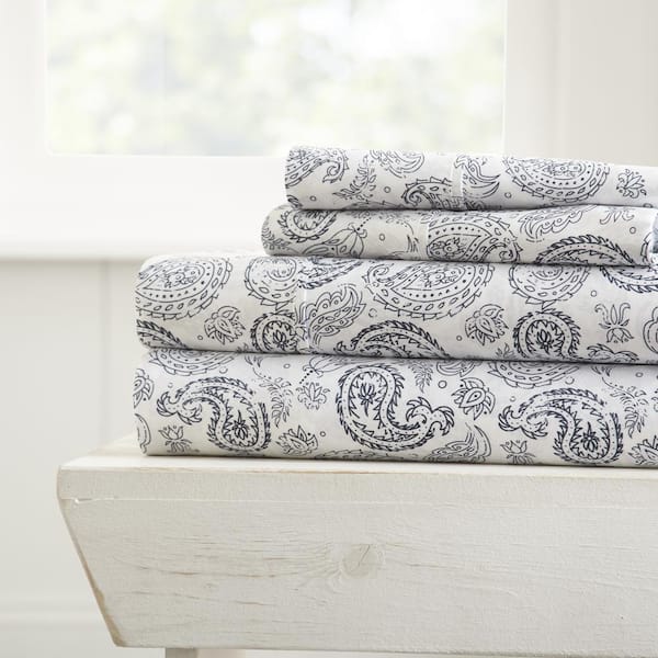 Coarse Paisley Pattern Floral Microfiber Sheet Set