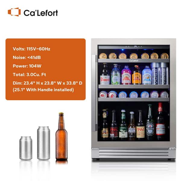 Ca'Lefort 48 in. Dual Zone 54-Wine Bottles & 220-Cans Beverage