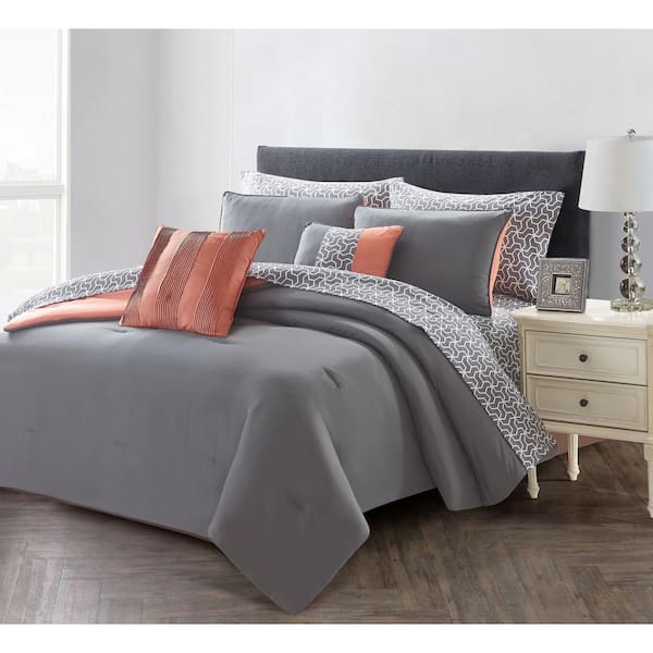 Charcoal/Rose Bed in a Bag Set