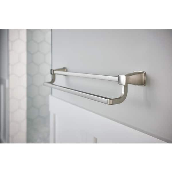 MOEN Hensley Double Robe Hook with Press and Mark in Matte Black MY3503BL -  The Home Depot