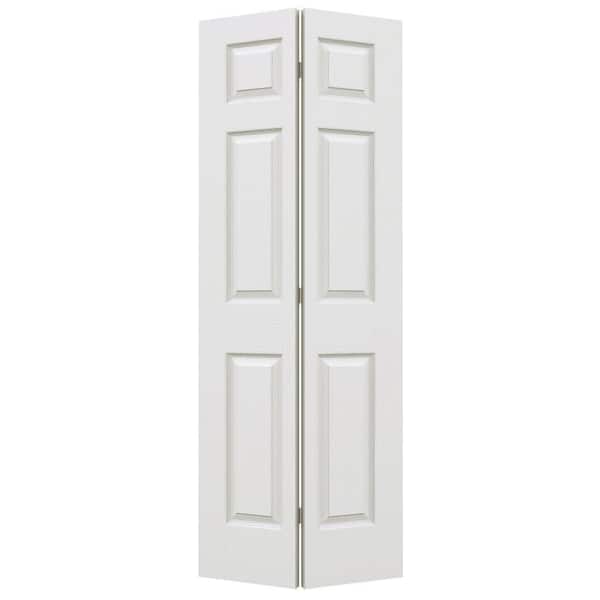 Woodgrain 6-Panel Primed Molded Interior Closet Bi-fold Door