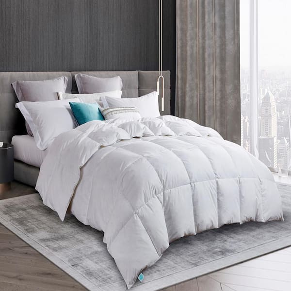 240 Thread Count Year Round Warmth White Goose Down and Feather Comforter