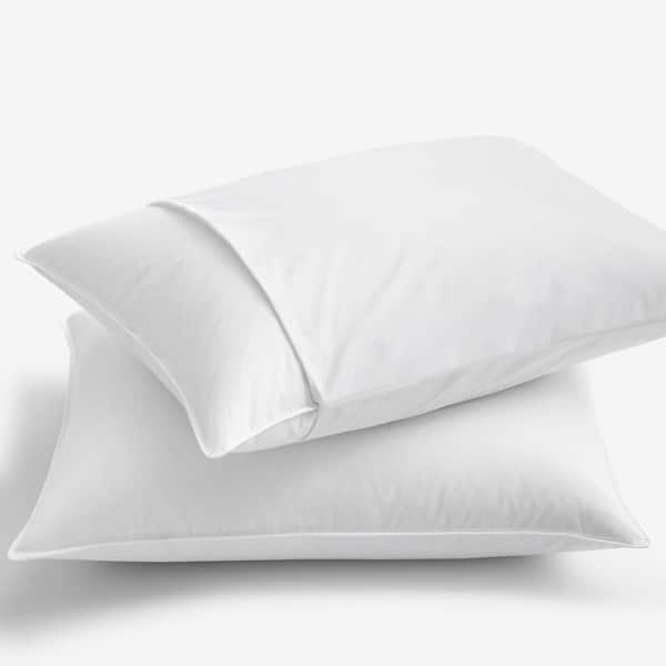 Lacrosse 4-Piece White Down Pillow and Protector Bundle