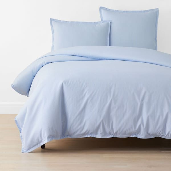 Company Cotton Sunshine & Blooms Pinstripe Percale Duvet Cover