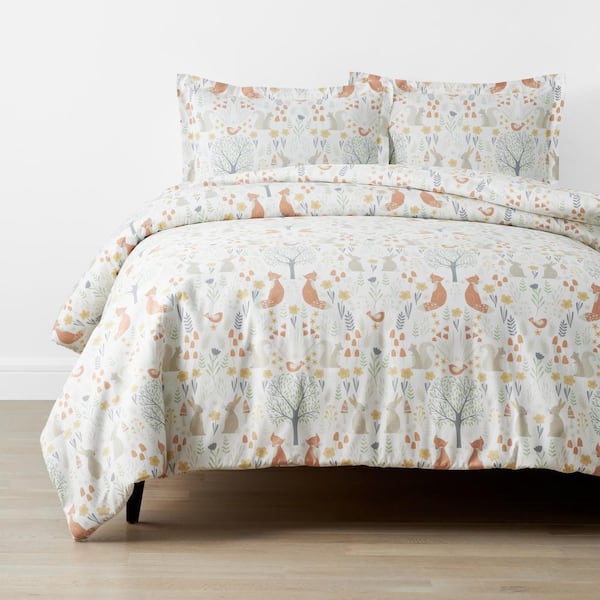 Company Kids Forest Animals Organic Cotton Percale Duvet Cover Set