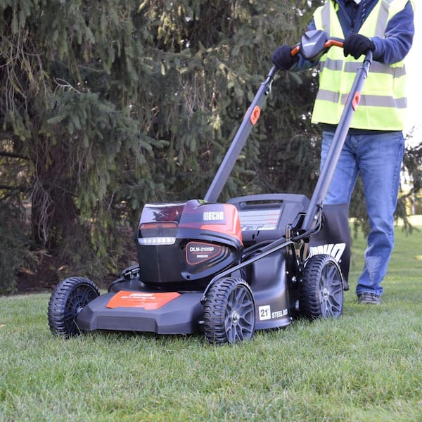 ECHO eFORCE 56V 21 in. Cordless Battery Walk Behind Self-Propelled Lawn  Mower with 5.0Ah Battery and Charger DLM-2100SPC2 - The Home Depot