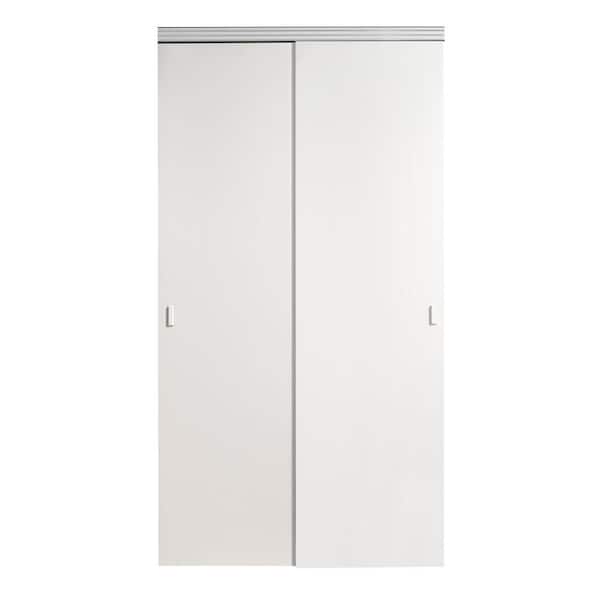 Smooth Flush Solid Core Primed MDF Interior Sliding Door With Trim