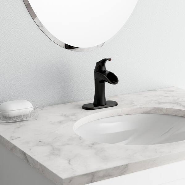 Pfister Brea LF042BRYY Waschtischarmatur In Toskanisches Bronze - Einhebel, Einzellochmontage, Mit Push & Seal Ablauf - Wasser Sparend