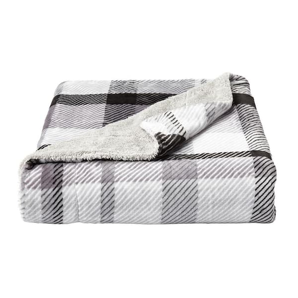 Oversized Plush Poly Fleece Sherpa Throw Blanket