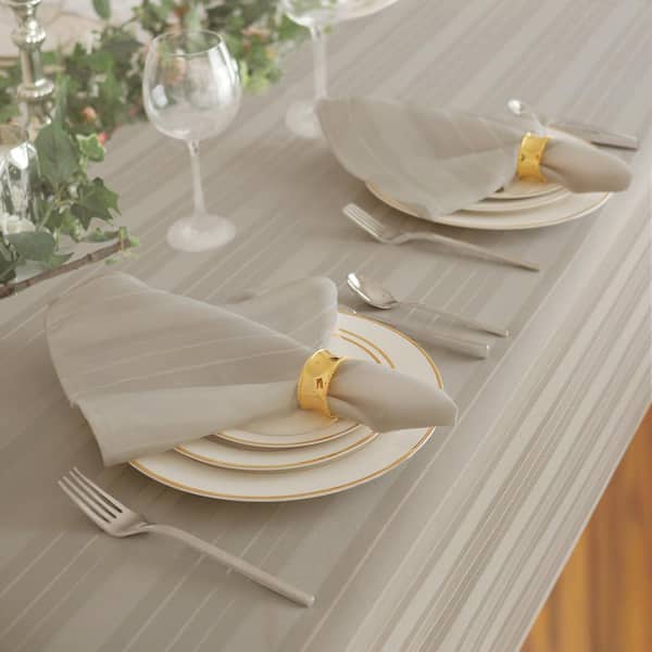 17 in. W x 17 in. L Elrene Denley Stripe Damask Fabric Napkins (Set of 4)