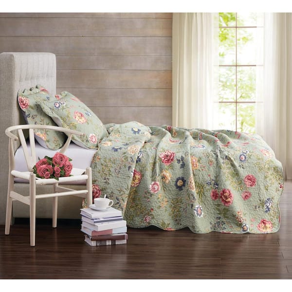 Edens Garden Floral 180-Thread Count Cotton Quilt