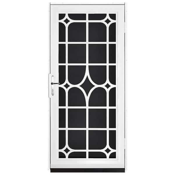 Lexington Security Door with Perforated Screen and Antique Nickel Hardware