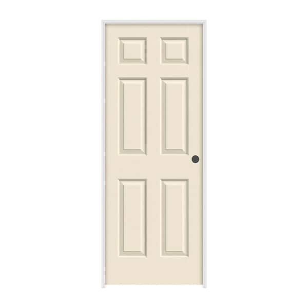 Textured 6-Panel Solid Core Primed Composite Molded Single Prehung Interior Door