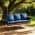 Blue Cushion+Brown Rattan Frame color or pattern variation
