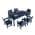 70.9 in. Table + 6 Slat Back Chairs - Navy Blue color or pattern variation