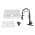 Glossy White Fireclay Kitchen Sink + Matte Black Pull Down Sprayer Kitchen Faucet