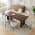 Walnut Table+6 White Chairs color or pattern variation