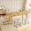 Oak Table+6 U-shaped White Chairs color or pattern variation