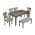 6-Piece Brown Rectangular Wood Top Table Set with Bench Seats 6