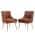 Brown Velvet Dining Chair with Adjustable Leg Studs (Set of 2)